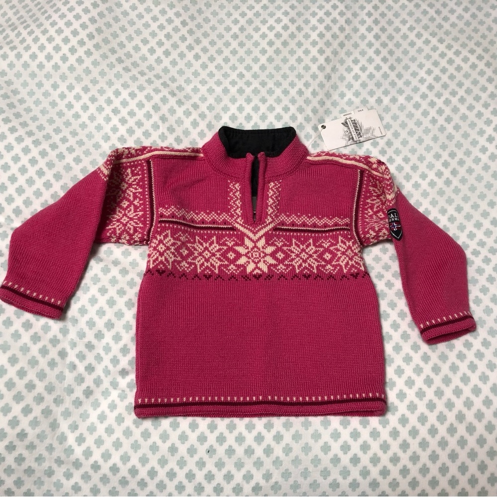 NWT Dale of Norway Girls Half-Zip Sweater